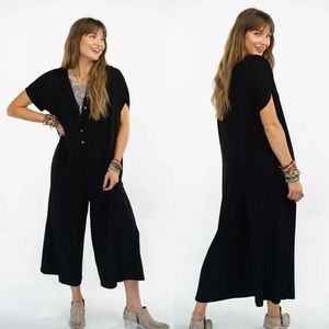 NWT Three Bird Nest Black STEVIE Cropped Wide Leg Jumpsuit